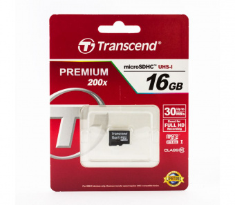 Карта памяти Transcend micro SDHC Card U1 UHS-I16GB (30Mb/s. 200x), class 10