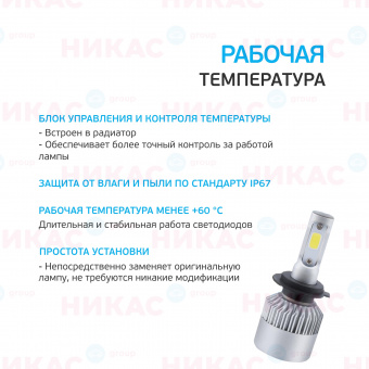 Лампа LED Omegalight Standart H4 2400lm